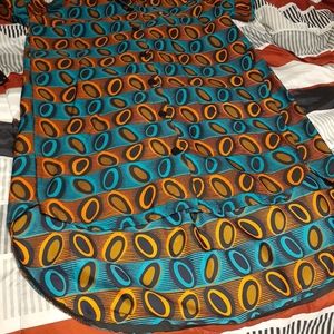 African print shirt dress